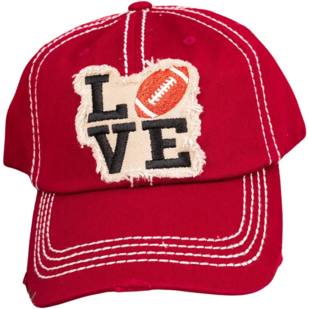 KBETHOS Love Football Red Baseball Cap Hat NWT‎